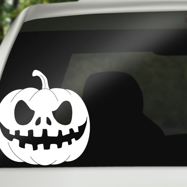 Pumpkin Decal, Jack O Lantern Decal Sticker for Car, Laptop or Wall, Vinyl Gift, Halloween Gift