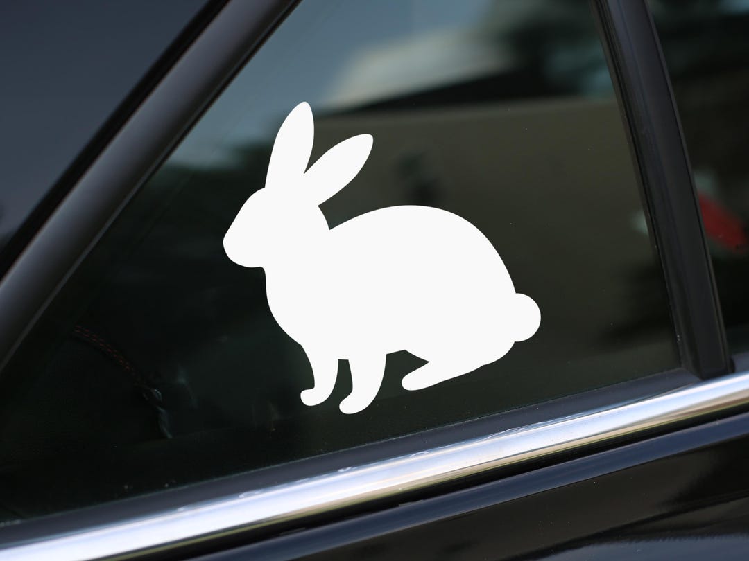 White Rabbit Car Decal Bunny Decal, Rabbit Decal Sticker for Car, Laptop or Wall, Vinyl Gift ...