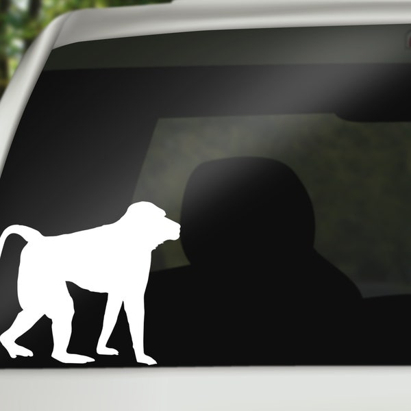 Monkey Decal, Chimp Decal Sticker for Car, Laptop or Wall, Vinyl Gift, Monkey Gift