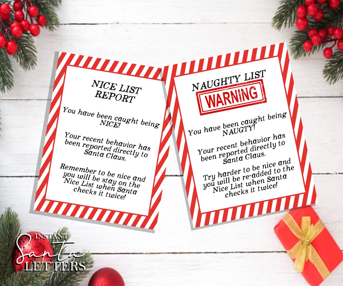 Naughty List Warning Letter Naughty and Nice List Letter Etsy