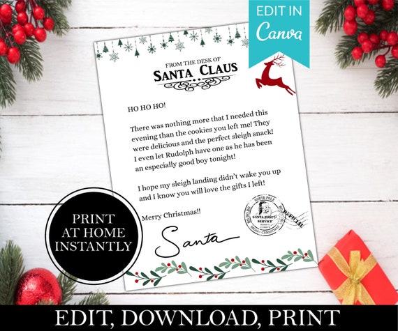 サンタからのクッキーの手紙に感謝、サンタクロースからのクリスマスの