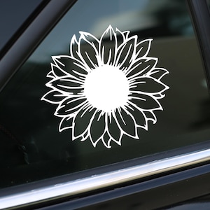Sunflower Decal, Sticker for Car, Laptop or Wall, Vinyl Gift, Flower, Floral, Sunflower Gift