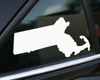 Massachusetts State Decal, Massachusetts Vinyl Decal Sticker for Car, Laptop or Wall, Massachusetts Gift