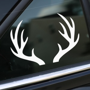 Antlers Decal, Hunting Decal Sticker for Car, Laptop or Wall, Vinyl Gift, Hunting Gift