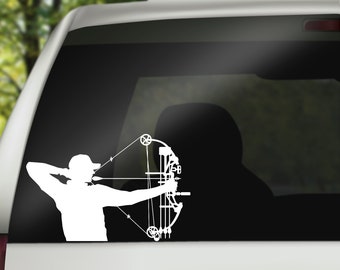 Bow Decal, Hunting Decal Sticker for Car, Laptop or Wall, Vinyl Gift, Hunting Gift
