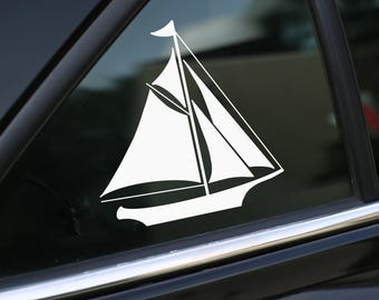 Boat Decal, Sailing Decal Sticker for Car, Laptop or Wall, Vinyl Gift, Boat Gift