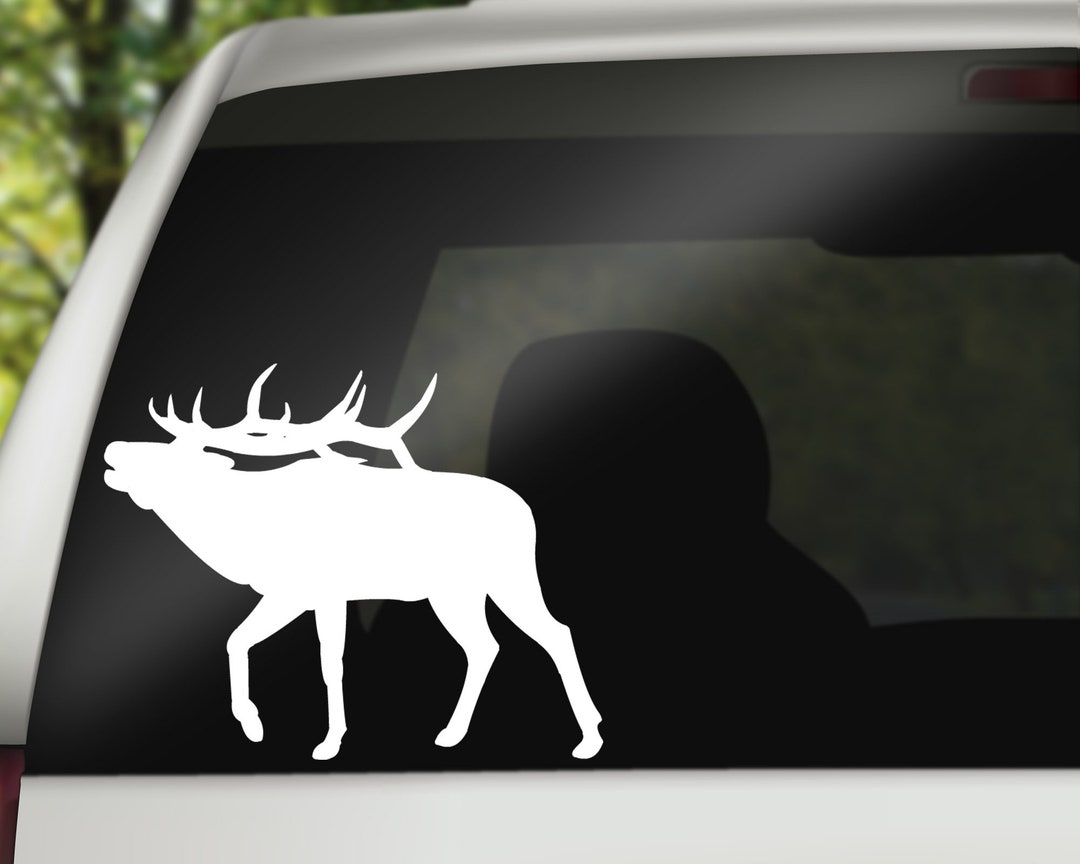 Elk Decal, Mountain Decal Sticker for Car, Laptop or Wall, Vinyl Gift