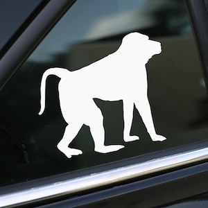 Monkey Decal, Chimp Decal Sticker for Car, Laptop or Wall, Vinyl Gift, Monkey Gift