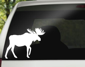 Moose Decal, Sticker for Car, Laptop or Wall, Vinyl Gift, Moose Gift