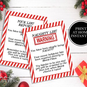 Naughty List Warning Letter, Naughty and Nice List, Letter From Santa ...