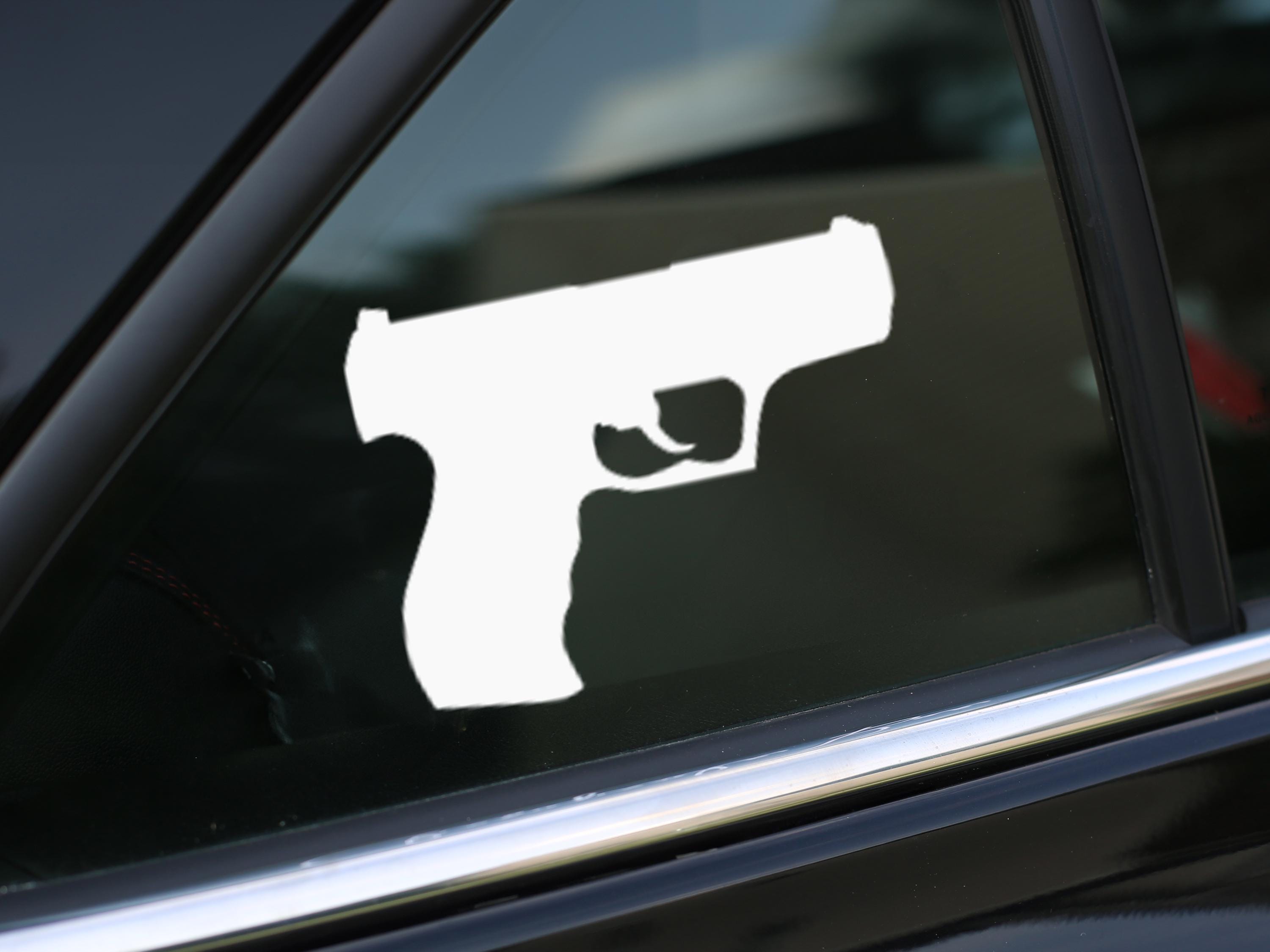 Gun Police Sticker Handgun Decal, Gun Decal Sticker for Car, Laptop or Wall, Vinyl Gift ...