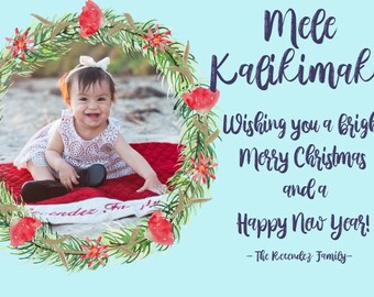 mele kalikimaka photo card etsy