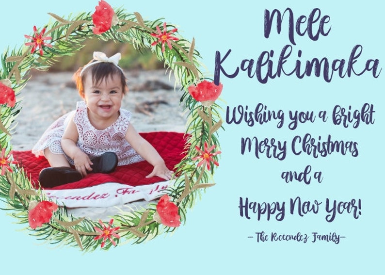 Mele Kalikimaka Christmas Photo Card Etsy