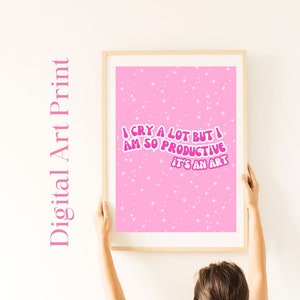 Eu choro muito, mas sou tão produtivo - Letra de Taylor Swift - Posso fazer isso com um coração partido Download digital Impressão artística - Decoração de casa para impressão