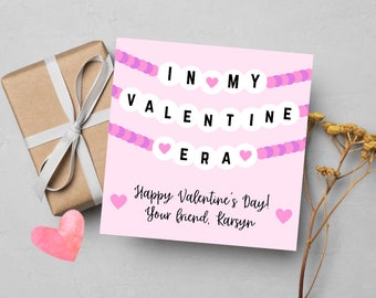 In My Valentine Era - Friendship Bracelet - Custom Valentine&#39;s Day Card Gift Tag - Kids Class Valentine School