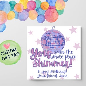Sie lassen den ganzen Ort schimmern - Geburtstagsparty Geschenkanhänger - Party Favor Tag - Geburtstagskarte - Digital Download zum ausdrucken