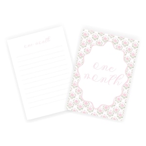 Grandmillennial Rose Diamond Floral Milestone Cards | Girl