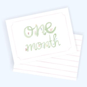 Watercolor Girly Floral Milestone Cards