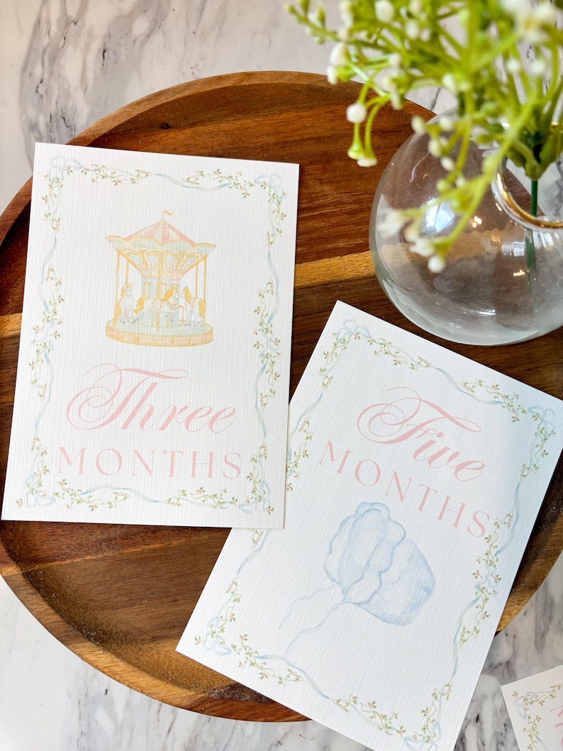 Watercolor Girly Milestone Cards - Etsy