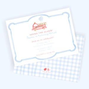 Watercolor Fire Truck | Sound The Alarm | Birthday Invitation | Digital File Only