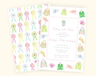 Aquarel Kentucky Derby evenement/feestuitnodiging | Alleen digitaal bestand