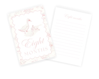 Grandmillennial Toile Milestone Cards | Girl | Digital Download