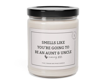 Smells Like Candle, Aunt & Uncle, Pregnancy Announcement, Baby Announcement, Funny Vegan Candle, Pregnancy Reveal, Scented Candle