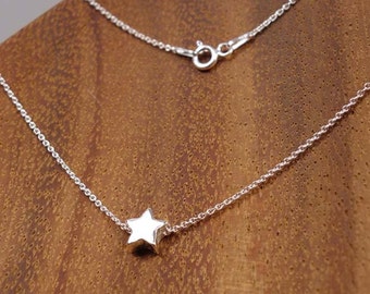STAR, Sterling Silver Necklace, Sterling Silver Pendant, 3D,  STAR