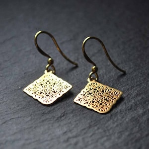 STERLING SILVER earrings, sterling silver 925 plated 24k gold, gold earrings, openwork