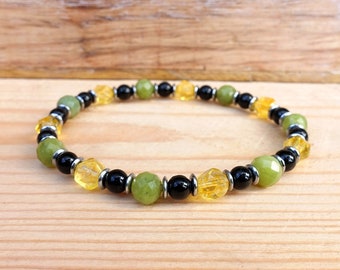 BRACELET Hematite, Tourmaline, Citrine, Oliwin