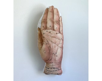 Palmistry Pillow / Vintage Lithograph Advertisement / Reading Palms / Tarot / Witchy / Spooky Vibes / Astrology / Antique