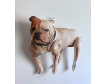 English Bulldog / British Bulldog / Bully / Dog - Antique Lithograph Handmade Fabric Doll