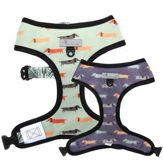 REVERSIBLE DOG HARNESS dachshund harness doxie sausage dog Etsy