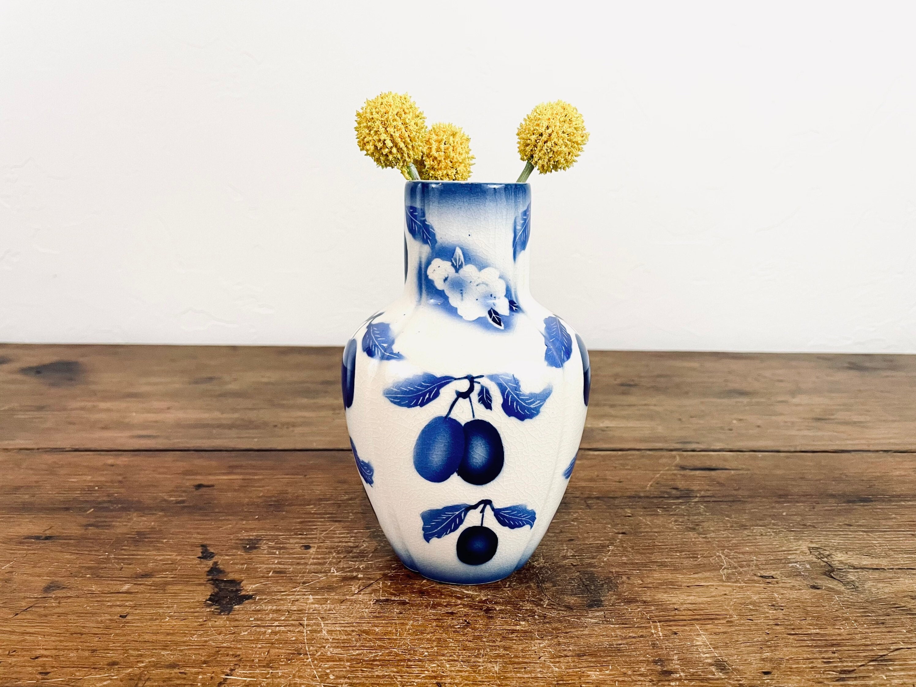 Vintage Czechoslovakia Blue Cherry Bud Vase / Cecho-slovakia Vintage Czechoslovakia Blue Cherry Bud Vase / Cecho-slovakia
