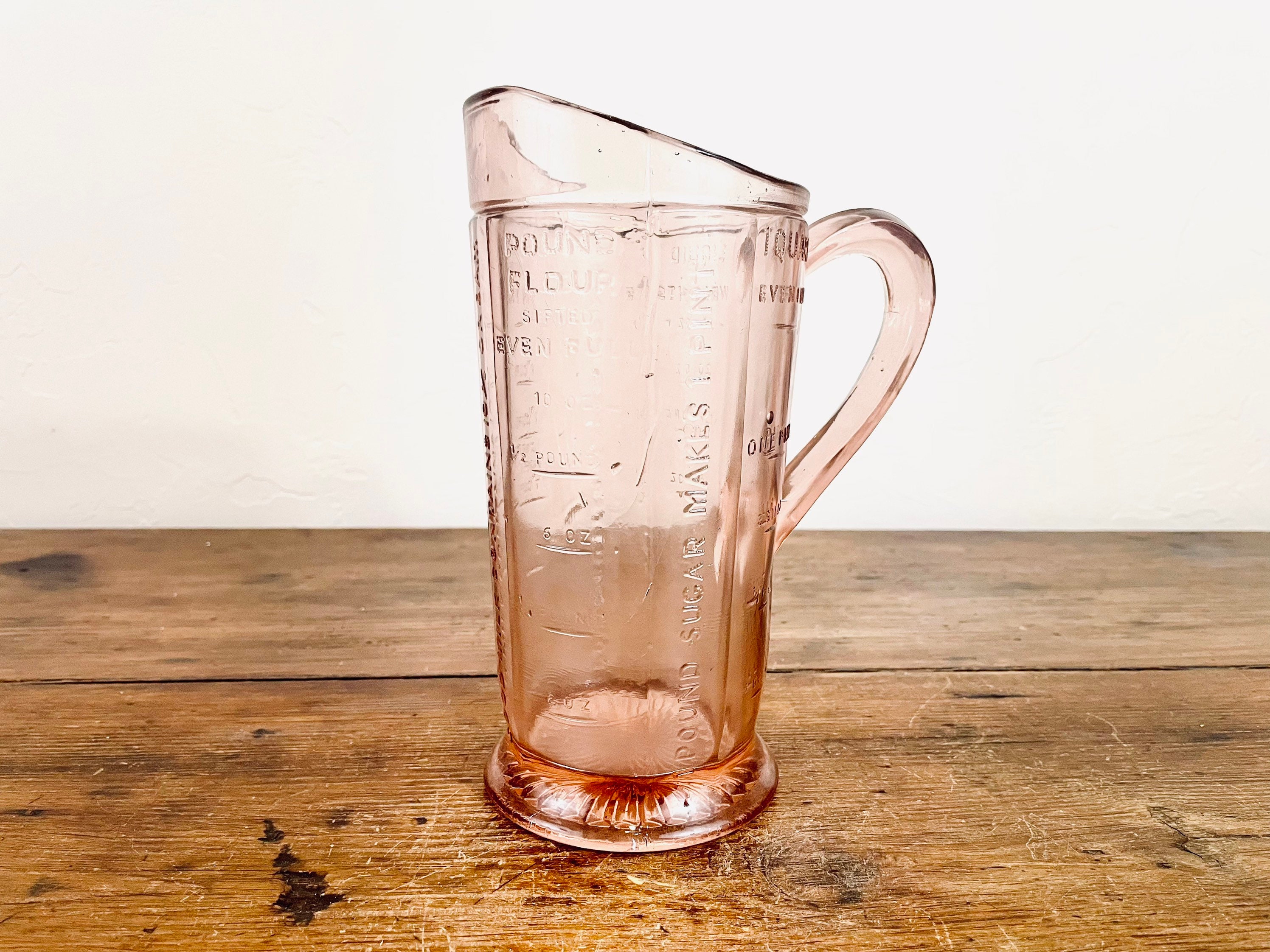 2 Vintage Anchor Hocking Advertising 5 oz. Measuring Cup Juice Glass