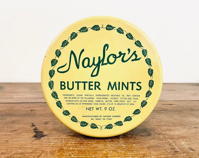 Vintage Naylor's Butter Mints Tin / Green Yellow Candy Tin Etsy