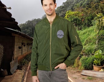 Bomber Jacket - Hmong Ethnic Mountain Pattern Embroidery