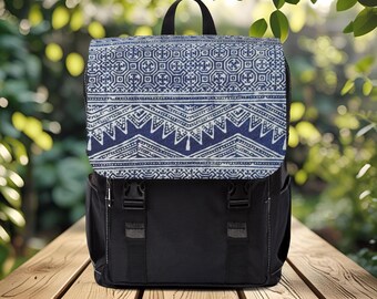 Indigo Hmong Tribal Backpack: Boho Travel Daypack