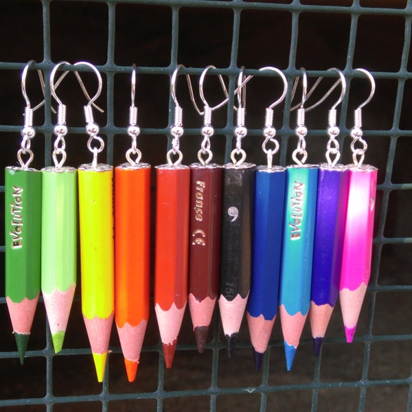 Boucles d'oreilles crayon de couleur - la paire