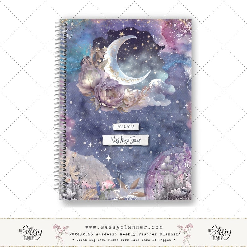 Personalised Teacher Planner, 2024/2025 Diary, Lesson Planner, Academic Planner, Week to View, Mid Year, Gift for teachers image 1