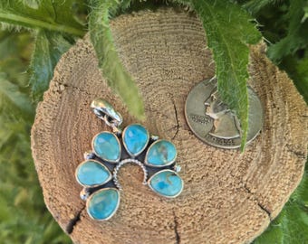 Pendentif Naja Teardrop Mojave Turquoise en argent sterling