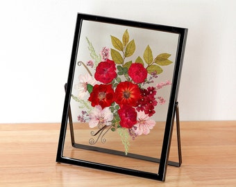 Pressed flower frame, pressed flower art, herbarium frame, floating frame, bouquets art, mother's day christmas anniversary gifts