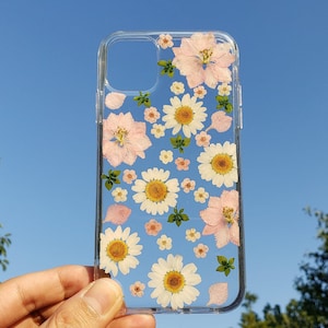 Pressed flower phone case, iphone 15 14 13 12 11 pro max xr xs x se 7 8 plus case, samsung a53 s23 s22 s21 s20 fe case, google pixel case