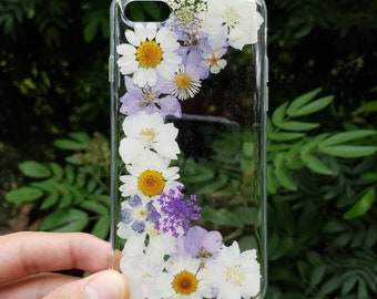 Dried pressed flower phone case, iphone se xr xs x 11 12 13 14 15 pro max 7 8 plus case, samsung a53 s23 s22 s21 s20 case, google pixel case