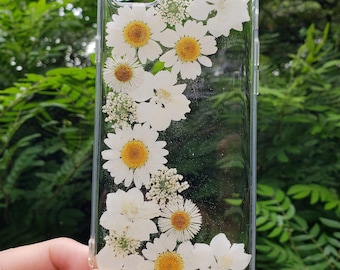 Handmade pressed flower phone case, iphone 7 8 se x xr xs 11 12 13 mini 14 15 16 pro max case, samsung galaxy s20 s21 s22 s23 s24 s25 case