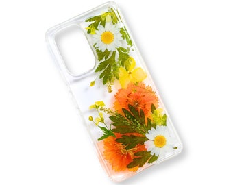 Custodia per telefono con fiori pressati botanici fatti a mano, custodia per iPhone 15 pro max 14 13 12 11 se xr xs x, custodia Samsung Galaxy s24 s23 s22 s21 s20 fe