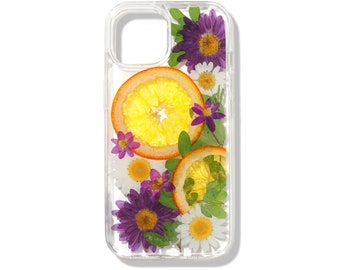 Pressed Flower Fruit Phone Case For iPhone SE XR XS 11 12 13 14 15 Pro Max, Samsung S21 S22 S23 S24, Google Pixel 6 7 8 With Elegant Design