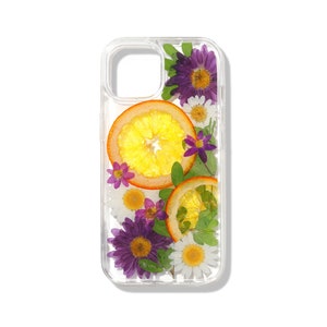 Pressed Flower Fruit Phone Case For iPhone SE XR XS 11 12 13 14 15 Pro Max, Samsung S21 S22 S23 S24, Google Pixel 6 7 8 With Elegant Design image 1