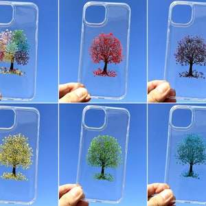 Pressed dried flower tree phone case, iphone 15 14 13 12 11 pro max xr xs x se 7 8 plus case, samsung galaxy s23 s22 s21 s20 fe case