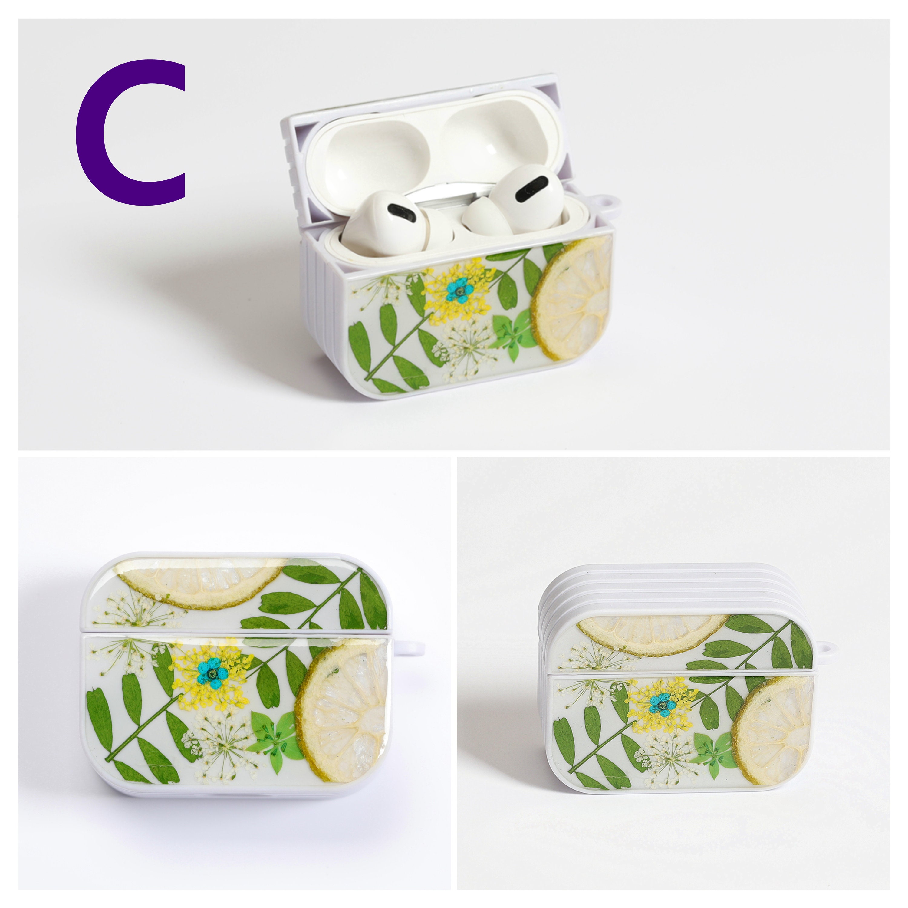 Handmade pressed flower airpod case floral airpods case cute Etsy